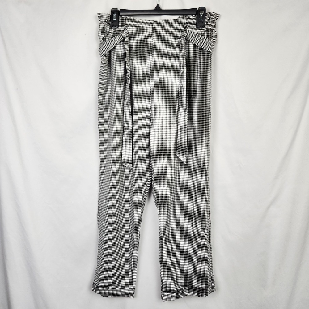 Sienna Sky Gingham Black White Check Tie Waist Casual Work Pants Size‎ XLarge